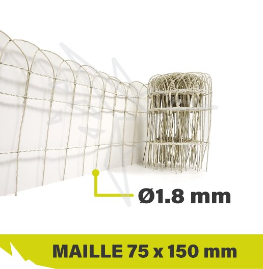 Bordure Parisienne Filiac - Grillage Plastifié Blanc Hauteur 0,9m, Longueur 10m Pour Jardin