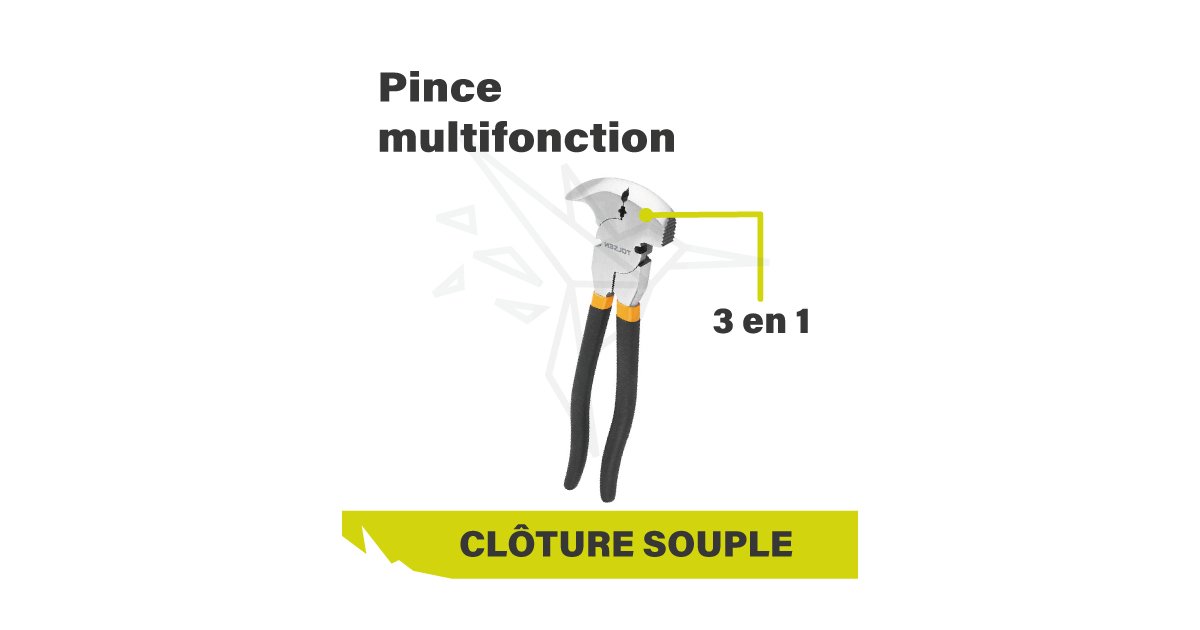 Pinces Multifonctions Pour Clôture - Marteau, Coupe-fil, Extracteur D'agrafes Et De Clous, Acier Carbone - 7