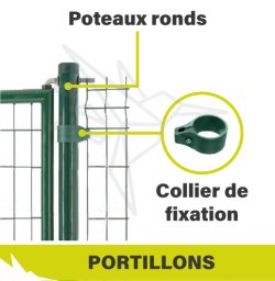 2023 - VIGNETTE - Collier fixation portillon vert