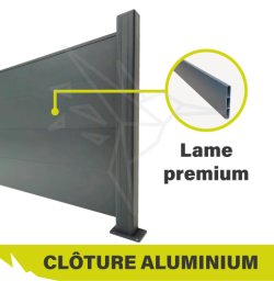 Lame Aluminium PLEINE - Gris Anthracite - Lg. 2 m -  Ht. 20 cm - Ep. 2.5 cm